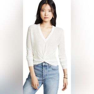 Veronica Beard Soren V-Neck Twisted-Hem Sweater